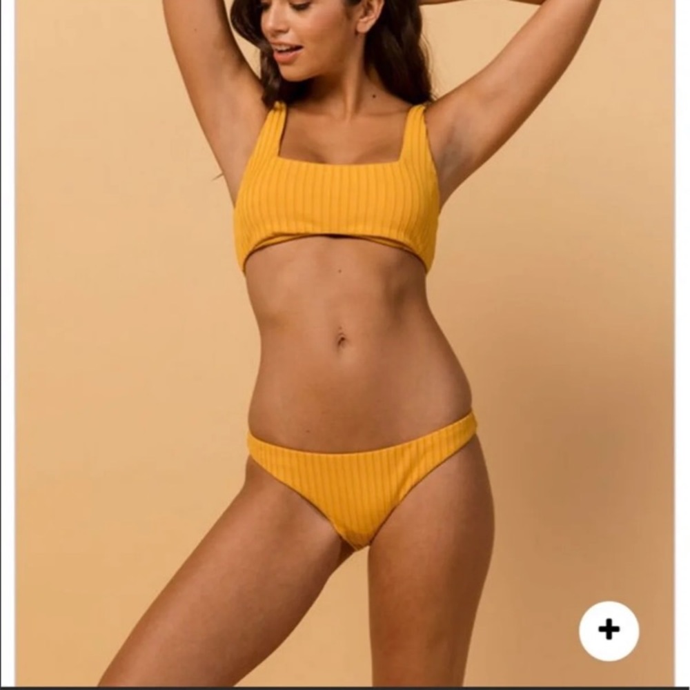 New billabong women yellow bikini set